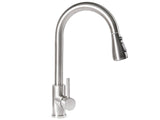 Kitchen Tap Silver Stainless Steel Pull Out Mixer Spring Coil Faucet with Flexible Spring Hose Beliani