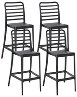 Set of 4 Dining Bar Chairs Black PP Seat Stackable Indoor and Outdoor Armless Chairs Beliani
