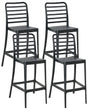Set of 4 Dining Bar Chairs Black PP Seat Stackable Indoor and Outdoor Armless Chairs Beliani