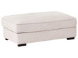 Ottoman Footstool Light Beige Polyester Fabric Upholstered Square Minimalist Modern Sofa Element Beliani