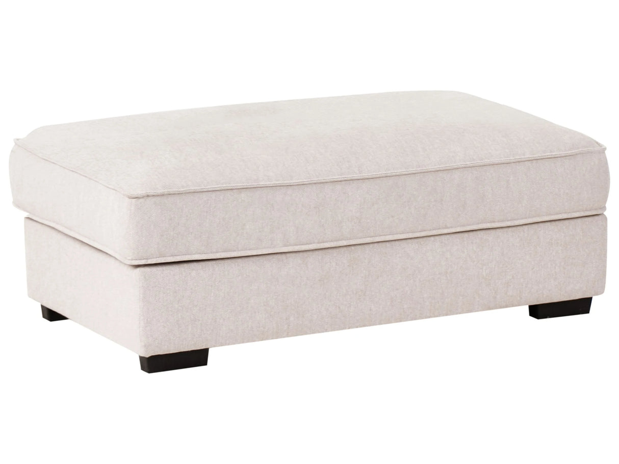 Ottoman Footstool Light Beige Polyester Fabric Upholstered Square Minimalist Modern Sofa Element Beliani