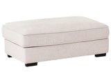 Ottoman Footstool Light Beige Polyester Fabric Upholstered Square Minimalist Modern Sofa Element Beliani