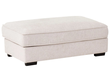 Ottoman Footstool Light Beige Polyester Fabric Upholstered Square Minimalist Modern Sofa Element Beliani