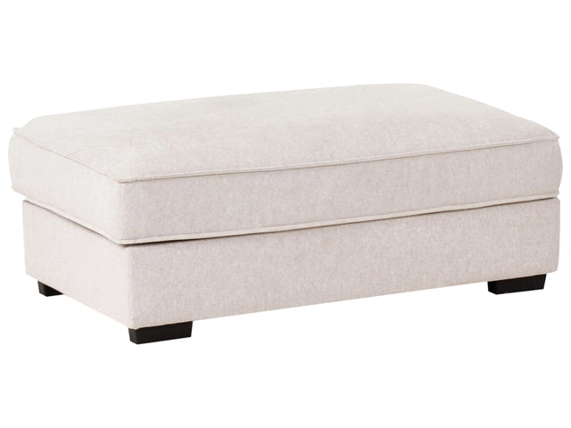 Ottoman Footstool Light Beige Polyester Fabric Upholstered Square Minimalist Modern Sofa Element Beliani