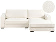 Left Hand Corner Sofa Off-White Boucle Upholstered 2 Seater L-Shaped with Cushions Modern Style Living Room Beliani