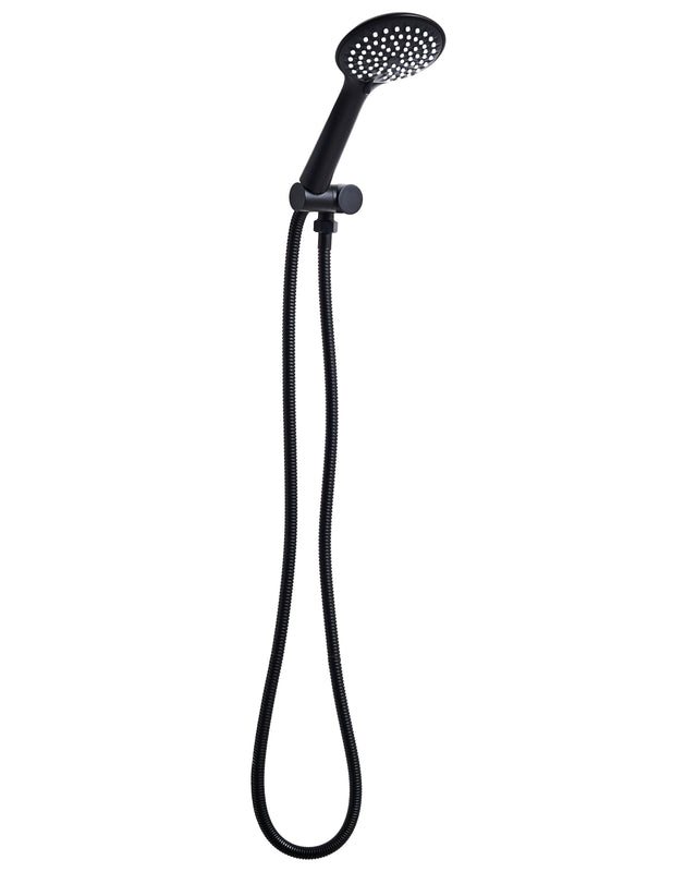 Shower Head with Hose Black Metal 4 Spray Modes Modern Beliani