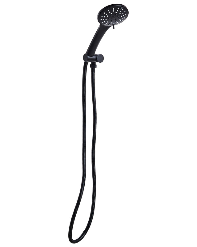 Shower Head with Hose Black Metal 4 Spray Modes Modern Beliani
