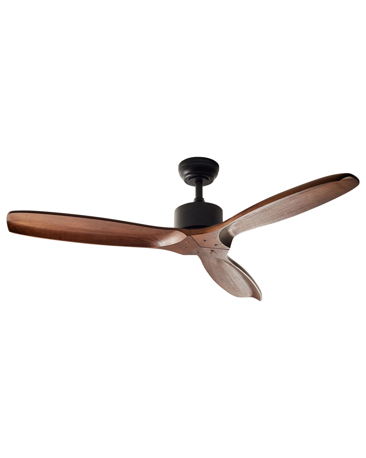 Ceiling Fan Ventilator Dark Brown Solid Wood Remote Control 5 Speed Options Rustic Traditional Living Room Bedroom Beliani