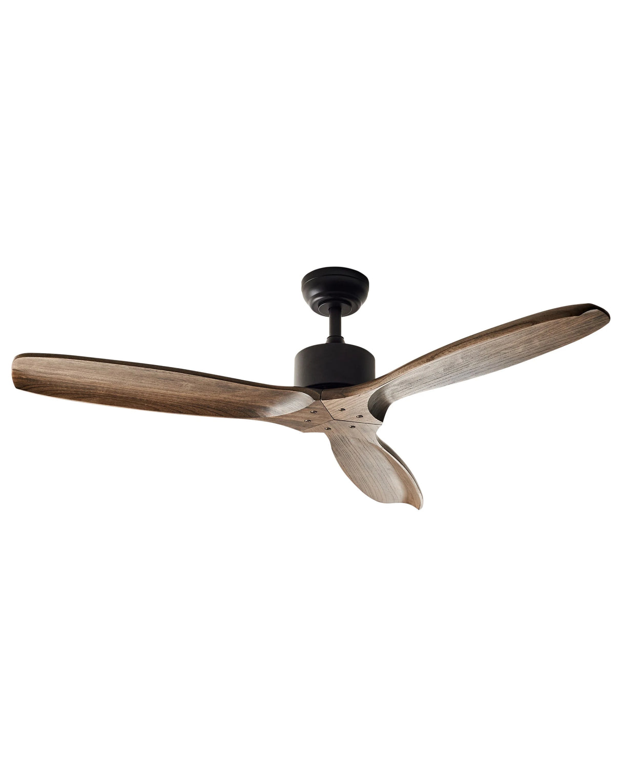 Ceiling Fan Ventilator Brown Solid Wood Remote Control 5 Speed Options Rustic Traditional Living Room Bedroom Beliani