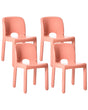 Set of 4 Dining Chairs Coral Plastic Indoor Outdoor Stacking Garden without Armrests Minimalistic Style Beliani