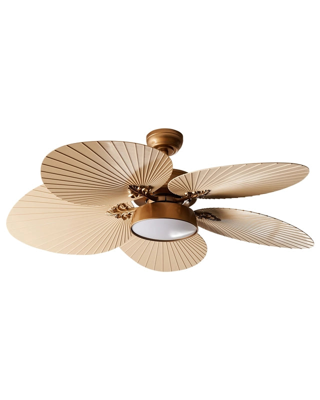 Ceiling Fan with Light Black Metal with Remote Control 3 Speeds Switch Timer Light Adjustment Glam Oriental Design Beliani