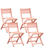 Set of 4 Dining Chairs Coral Plastic Indoor Outdoor Stacking Garden without Armrests Minimalistic Style Beliani