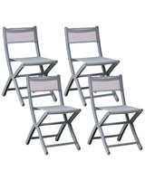 Set of 4 Dining Chairs Dark Grey Plastic Indoor Outdoor Stacking Garden without Armrests Minimalistic Style Beliani