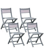 Set of 4 Dining Chairs Dark Grey Plastic Indoor Outdoor Stacking Garden without Armrests Minimalistic Style Beliani
