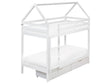 Double Bunk Bed with Storage Drawers White Pine Wood EU Single Size 3ft High Sleeper Children Kids Bedroom Beliani