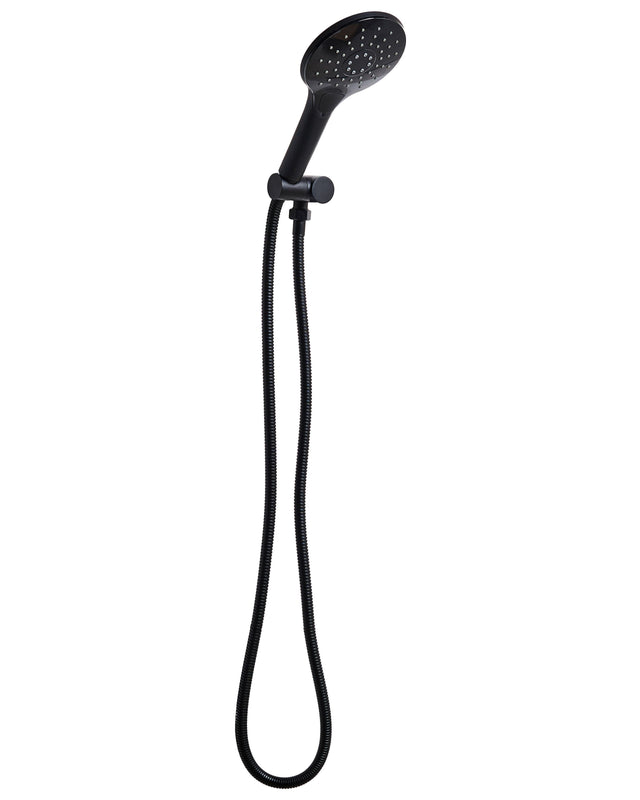 Shower Head with Hose Black Metal 4 Spray Modes Modern Beliani