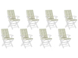 Set of 8 Outdoor Seat/Back Cushions Light Green Polyester Tufted Thick Cushion for a Garden Chair Beliani
