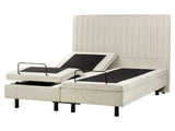 Electric Bed Beige  EU King Size 5ft3 Remote Control Adjustable Fabric Upholstery Chenille Beliani