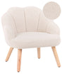 Kids Armchair Light Beige Boucle Upholstery Wooden Legs Children Chair Beliani