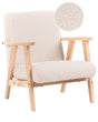 Kids Armchair Light Beige Boucle Upholstery Wooden Legs Children Chair Beliani