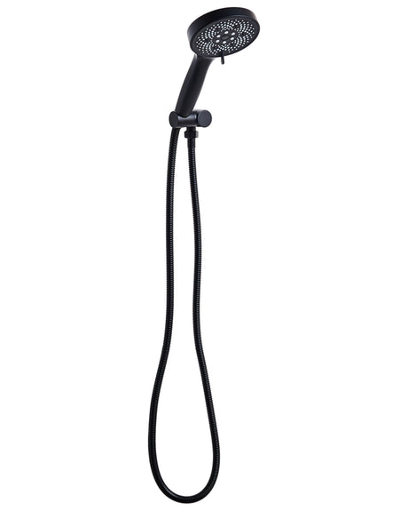 Shower Head with Hose Black Metal 5 Spray Modes Modern Beliani