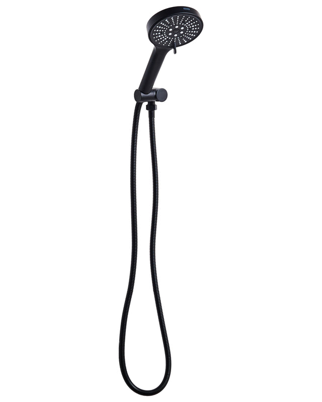 Shower Head with Hose Black Metal 6 Spray Modes Modern Beliani