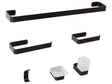 6-Piece Bathroom Hardware Set Black Aluminum Glass Matt Finish Bathroom Modern Style Beliani
