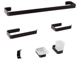 6-Piece Bathroom Hardware Set Black Aluminum Glass Matt Finish Bathroom Modern Style Beliani