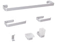 6-Piece Bathroom Hardware Set Silver Aluminum Glass Matt Finish Bathroom Modern Style Beliani