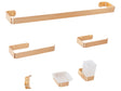 6-Piece Bathroom Hardware Set Gold Aluminum Glass Glossy Finish Bathroom Modern Style Beliani