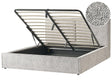 Ottoman Bed Black and White Knit Velour Fabric Upholstery EU Super King Size 6ft Storage Ottoman Slatted Frame Beliani