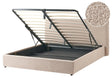 Ottoman Bed Taupe Boucle Upholstery EU King Size 5ft3 Large Classic Headboard Wooden Slats Beliani