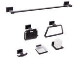 6-Piece Bathroom Hardware Set Black Aluminium with Tumbler and Soap Dish Bathroom Accessories Modern Style Beliani
