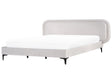 EU Super King Size Bed Light Grey Velvet 6ft Upholstered Frame Headrest Beliani
