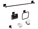 6-Piece Bathroom Hardware Set Black Aluminium Matt Tumbler and Soap Dish Included Bathroom Accessories Modern Classic Beliani