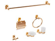 6-Piece Bathroom Hardware Set Gold Aluminium Glossy with Tumbler and Soap Dish Bathroom Accessories Modern Style Elegant Beliani