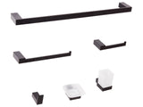 6-Piece Bathroom Hardware Set Black Aluminium with Tumbler and Soap Dish Bathroom Accessories Minimalistic Beliani