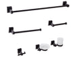6-Piece Bathroom Hardware Set Black Aluminium Glass Tumbler and Soap Dish Included Bathroom Accessories Modern Style Chic Beliani