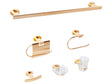 6-Piece Bathroom Hardware Set Gold Aluminium Glossy Tumbler and Soap Dish Included Bathroom Accessories Modern Style Beliani