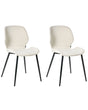 Set of 2 Conference Chairs Light Beige Polyester Upholstery Iron Legs Office Furniture Modern Beliani
