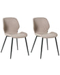 Set of 2 Conference Chairs Taupe Polyester Upholstery Iron Legs Office Furniture Modern Beliani