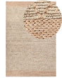 Area Rug Green and Beige Jute 200 x 300 cm Geometric Pattern Hand Woven Boho Living Room Bedroom Beliani