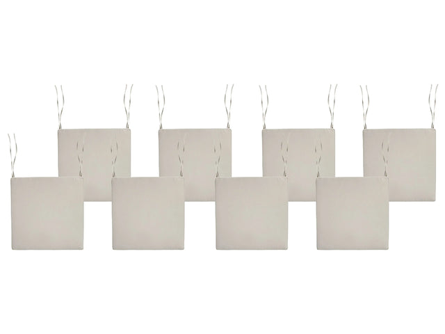 Set of 8 Seat Cushions for Garden Chairs Taupe Polyester Fabric UV Resistant Beliani