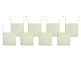 Set of 8 Seat Cushions for Garden Chairs Light Green Polyester Fabric UV Resistant Beliani