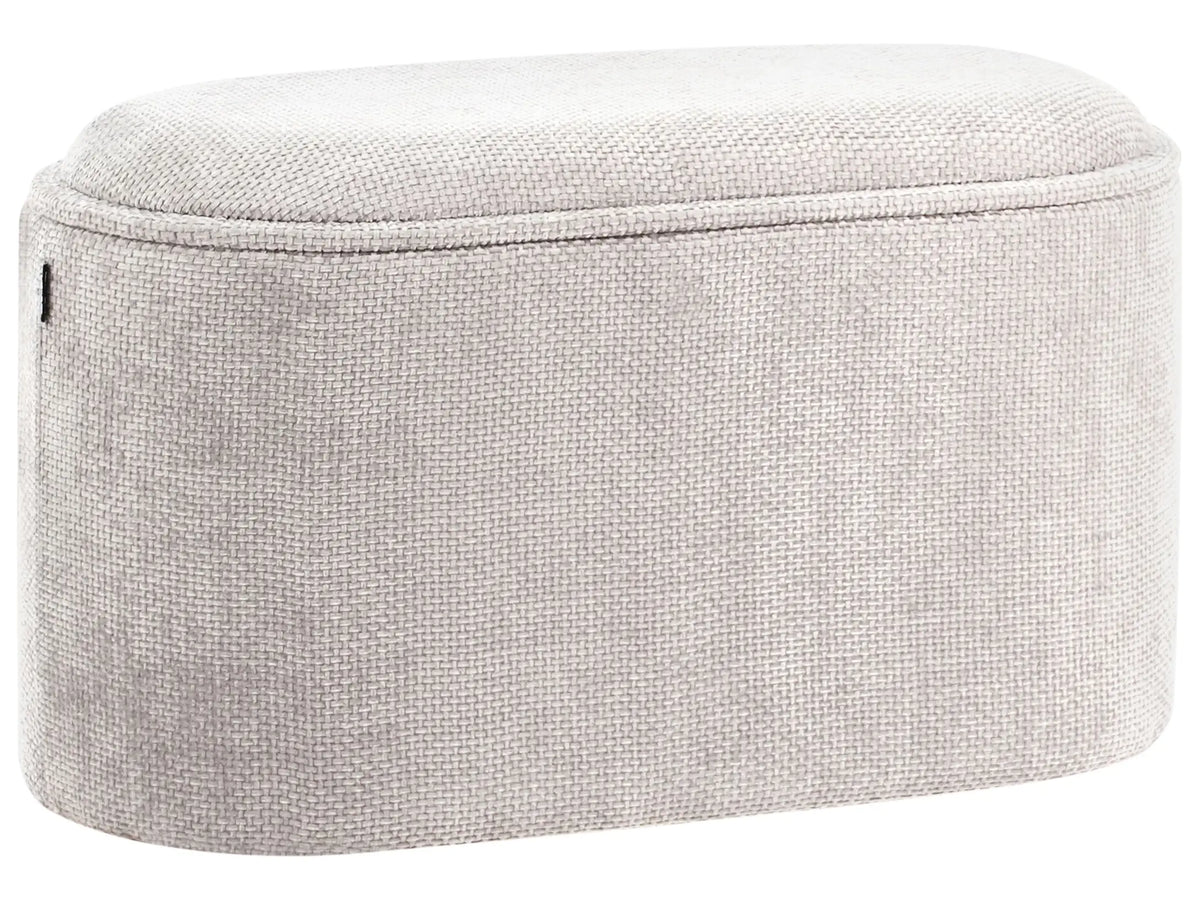 Bedroom Storage Bench Grey Chenille Polyester Upholstery Modern Design Solid Colour Living Room Furniture Beliani