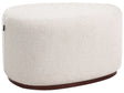 Pouffe Light Beige Fabric Upholstered Fabric Accent Bed Bench Stool Beliani