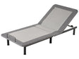 Adjustable Electric Bed Base Grey Iron Polyester EU Small Single Size Remote Included 4 Legs Heights Beliani