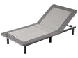 Adjustable Electric Bed Base Grey Iron Polyester EU Single Size Remote Included 4 Legs Heights Beliani
