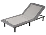 Adjustable Electric Bed Base Grey Iron Polyester EU Single Size Remote Included 4 Legs Heights Beliani