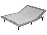 Adjustable Electric Bed Base Grey Iron Polyester EU Double Size Remote Included 4 Legs Heights Beliani